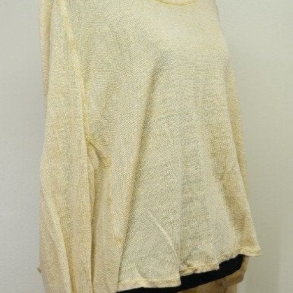 We The Free Slub Knit Gold Linen Blend Sweater Top - Picture 4 of 7